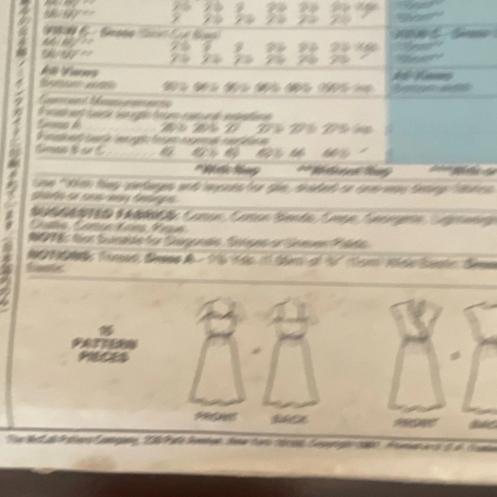McCall's 7562‎ Vintage Misses Dress Sewing Pattern Size 12 Bust 34 1980s